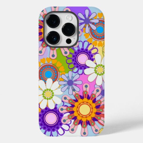 Fancy Retro Flowers Case_Mate iPhone 14 Pro Case