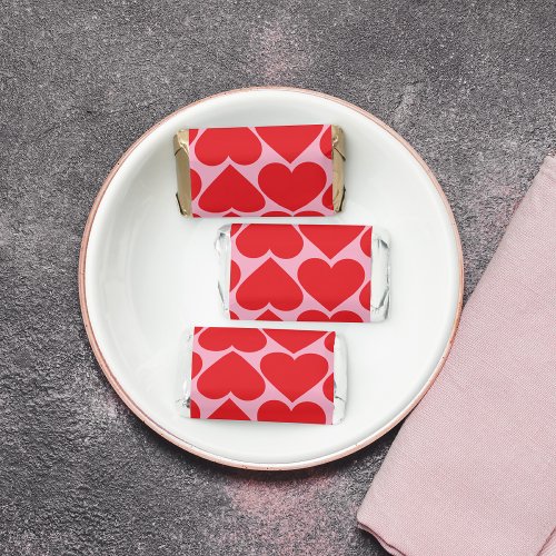 Fancy Romantic Red  Pink Hearts Pattern  Hersheys Miniatures