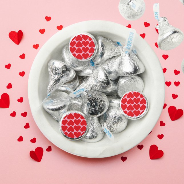 Fancy Romantic Red & Pink Hearts Pattern With Name Hershey®'s Kisses® (Creator Uploaded)