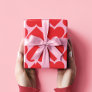 Fancy Romantic Red & Pink Hearts Pattern  Wrapping Paper