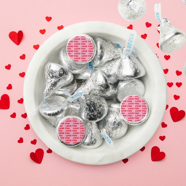 Fancy Romantic Red & Pink Love You Pattern  Hershey®'s Kisses® (Creator Uploaded)
