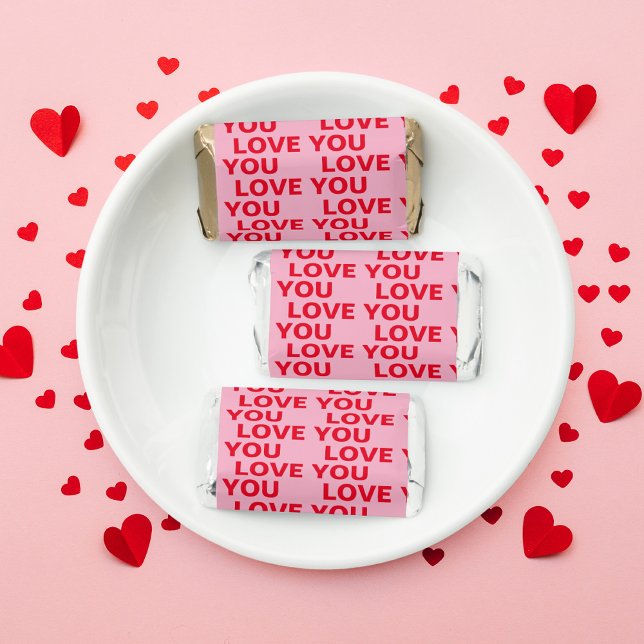Fancy Romantic Red & Pink Love You Pattern  Hershey's Miniatures (Creator Uploaded)