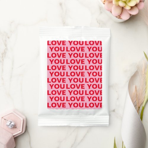 Fancy Romantic Red  Pink Love You Pattern  Margarita Drink Mix