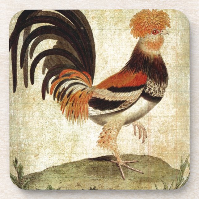 Fancy Rooster Beverage Coaster (Front)