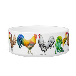 Fancy Roosters Chicken Lovers Pet Bowl