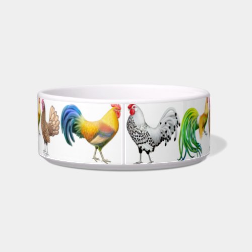 Fancy Roosters Chicken Lovers Pet Bowl