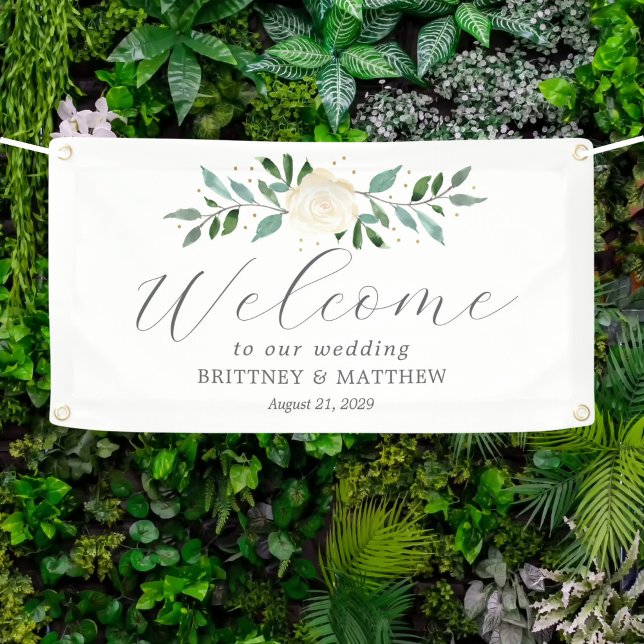 Fancy Rose Welcome Wedding Banner (Creator Uploaded)