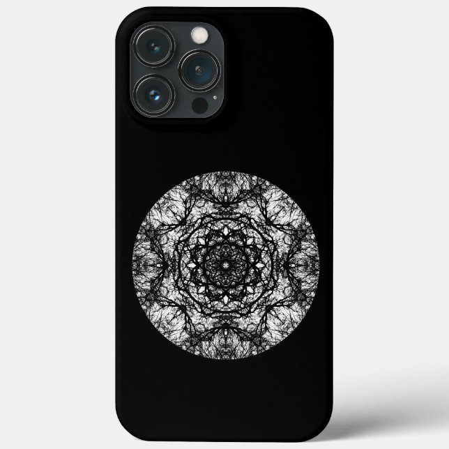 Fancy Round Design on Black. Case-Mate iPhone Case (Back)
