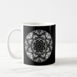 Fancy Round Design on Black. Coffee Mug