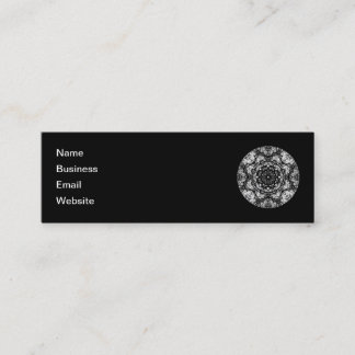 Fancy Round Design on Black. Mini Business Card