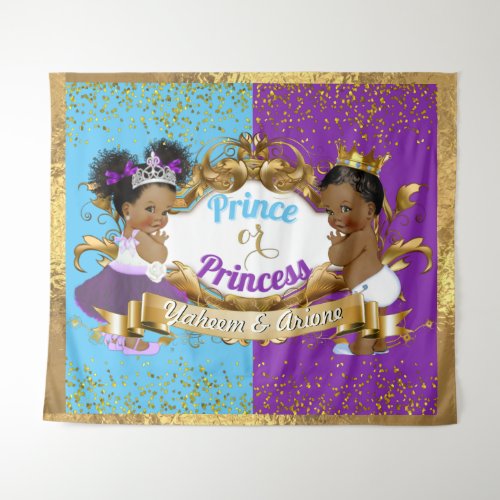 Fancy Royal African Gender Reveal Purple  Blue Tapestry