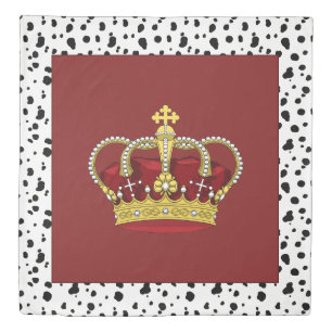 Fancy Royal Crown & Dalmatian Spots Duvet Cover