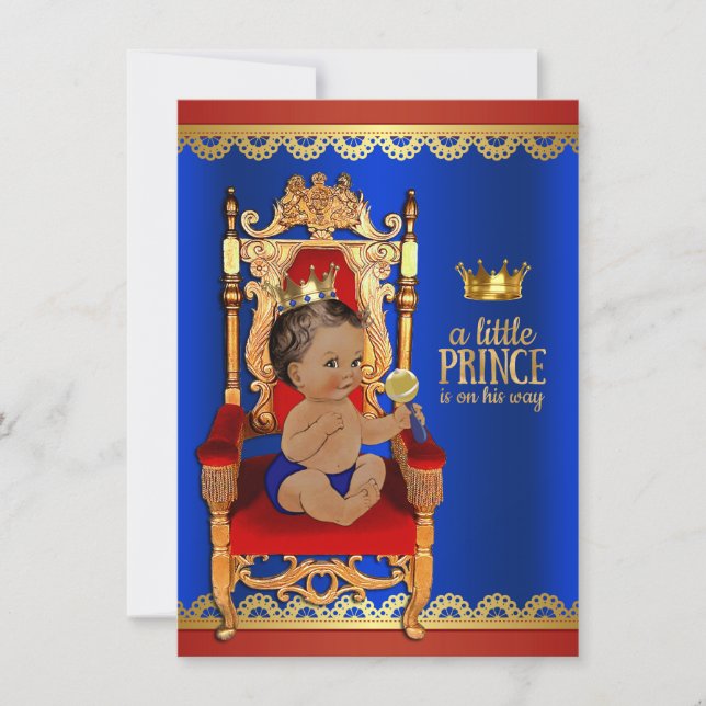 Fancy Royal Ethnic Prince Baby Shower Invitation (Front)