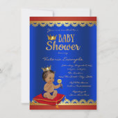 Fancy Royal Ethnic Prince Baby Shower Invitation (Back)
