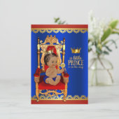 Fancy Royal Ethnic Prince Baby Shower Invitation (Standing Front)