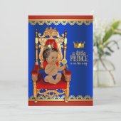 Fancy Royal Ethnic Prince Baby Shower Invitation (Standing Front)