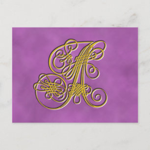 Fancy Royal Monogram Letter A Postcard