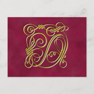 Fancy Royal Monogram Letter D Postcard