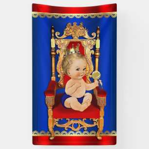 Fancy Royal Prince Boy Baby Shower Banner