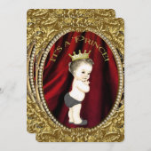 Fancy Royal Red and Gold Prince Baby Shower Invitation | Zazzle