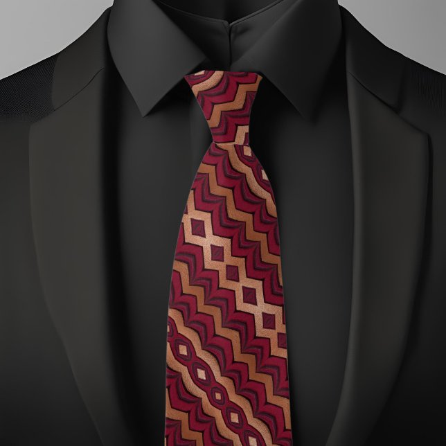 Fancy Ruby and Copper Pattern Necktie (Creator Uploaded)