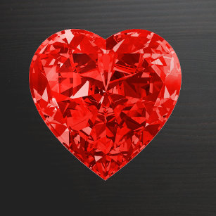 Fancy Ruby Red Diamond Heart Paperweight