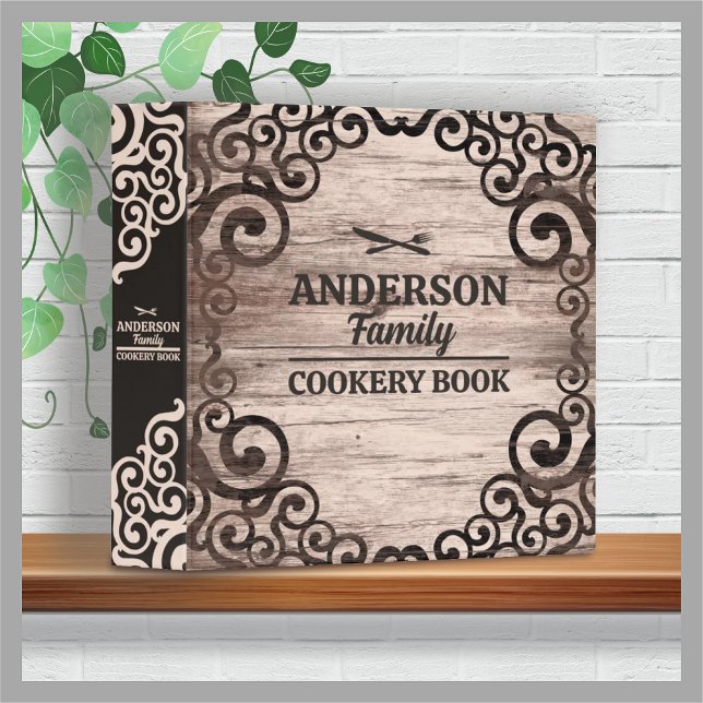 Fancy rustic western personalized cookbook recipe 3 ring binder (Creator Uploaded)