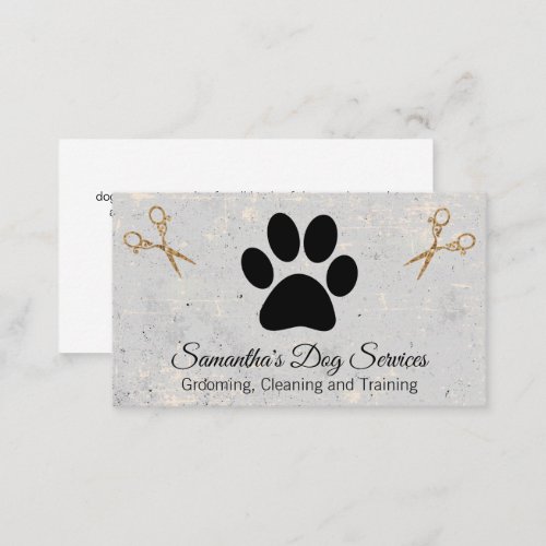 Fancy Scissors  Dog Paw Business Card