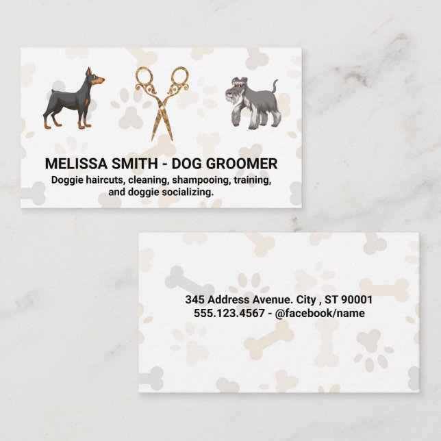 Fancy Scissors | Doggies Business Card (Front/Back)