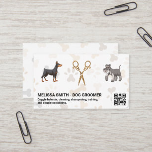 Fancy Scissors   Doggies   QR code  Business Card