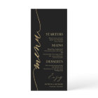 Fancy Script 4x9 Wedding Menu Card For Plate