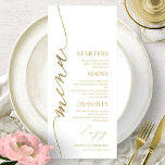 Fancy Script 4x9 Wedding Menu Card For Plate<br><div class="desc">A simple chic calligraphy wedding menu card. I do offer a free customisation service,  if you have any questions or special requests,  please feel free to contact me.</div>