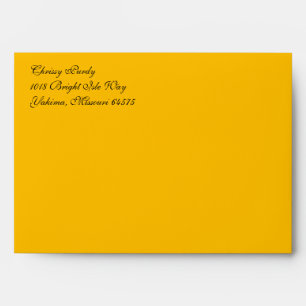 Fancy Script Amber A7 Return Address Envelopes