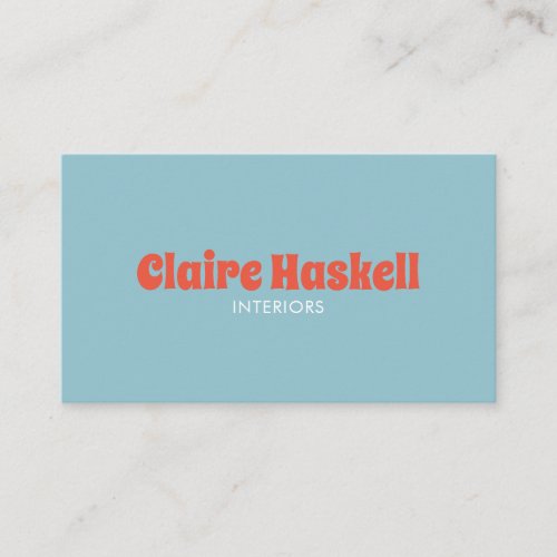 Fancy Script Blue Tomato Red Chic Minimal Business Card