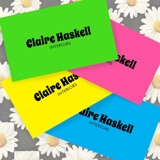 Fancy Script Bold Lime Green Chic Minimal Business Card (Fancy Script Bold Lime Green Brat Chic Minimal Business Card
)