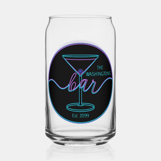 Fancy Script Drinkware Set Beer Can Glass (Front)