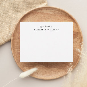 Fancy Script From the desk of Name Typography Note Card