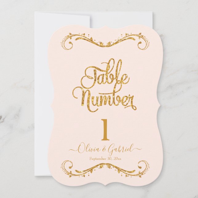 Fancy Script Glitter Blush Pink Weddings Invitation (Front)