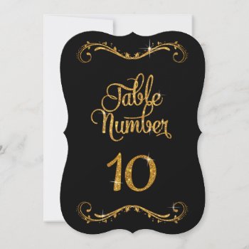 Fancy Script Glitter Table Number 10 Receptions by PatternsModerne at Zazzle
