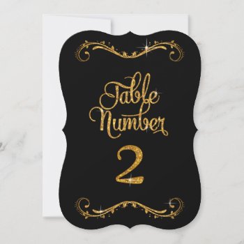Fancy Script Glitter Table Number 2 Receptions by PatternsModerne at Zazzle