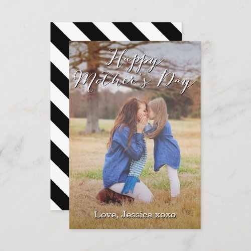 Fancy Script Happy Mothers Day Photo Card