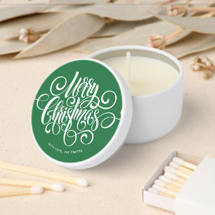 Fancy Script "Merry Christmas" Mini Candle Favors