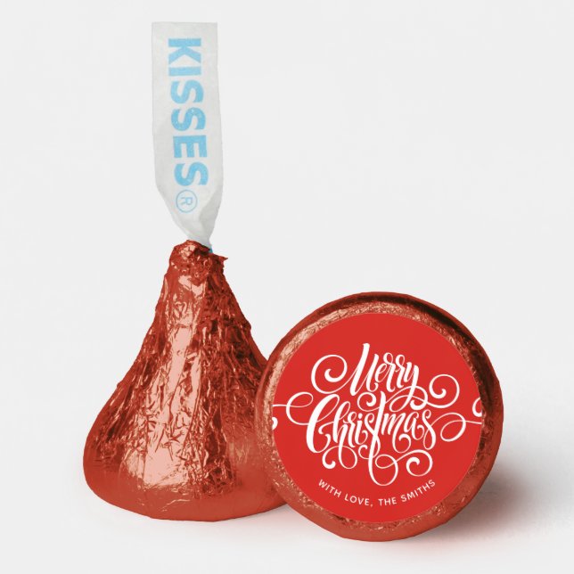 Fancy Script "Merry Christmas" Personalized Hershey®'s Kisses® (Front)