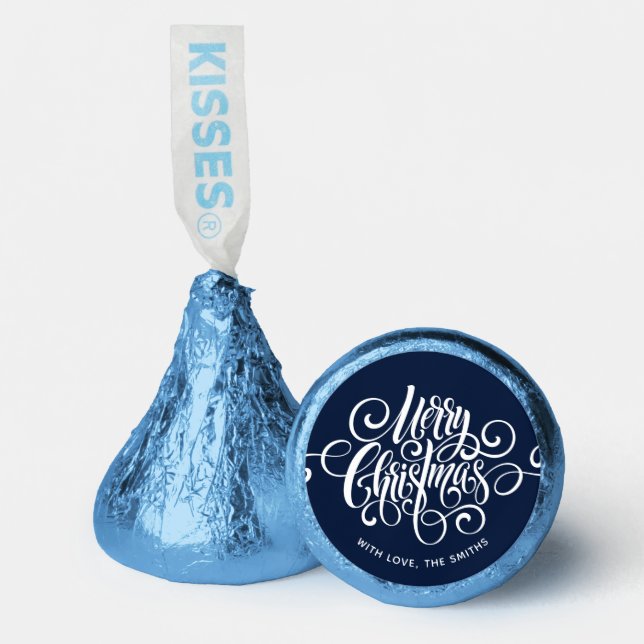 Fancy Script "Merry Christmas" Personalized Hershey®'s Kisses® (Front)