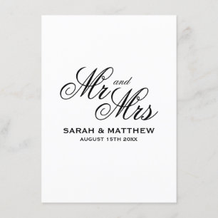 Fancy script Mr & Mrs logo wedding menu template