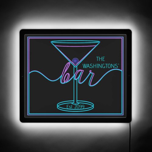 Fancy Script Neon Colors Fun Bar LED Sign