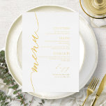 Fancy Script Real Foil Wedding Menu Card<br><div class="desc">Modern gold calligraphy menu card for plate. Easy to personalize with your details. Please get in touch with me via chat if you have questions about the artwork or need customization. Check the collection for more items. PLEASE NOTE: For assistance on orders, shipping, product information, etc., contact Zazzle Customer Care...</div>