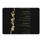 Fancy Script Round Wedding Menu Card For Plate