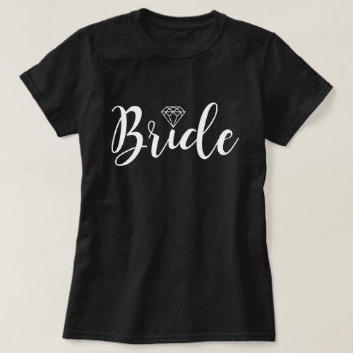 Fancy Script Typography  Bride T_Shirt