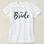 Fancy Script Typography | Bride T-Shirt<br><div class="desc">Trendy and chic bridal party design.</div>